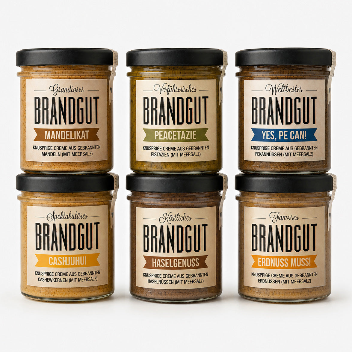 6 Sorten Brandgut Nusscremes