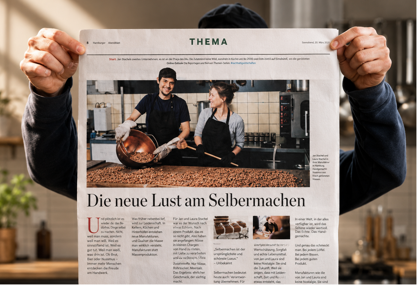 Ein Zeitungsartikel über "BRANDGUT"